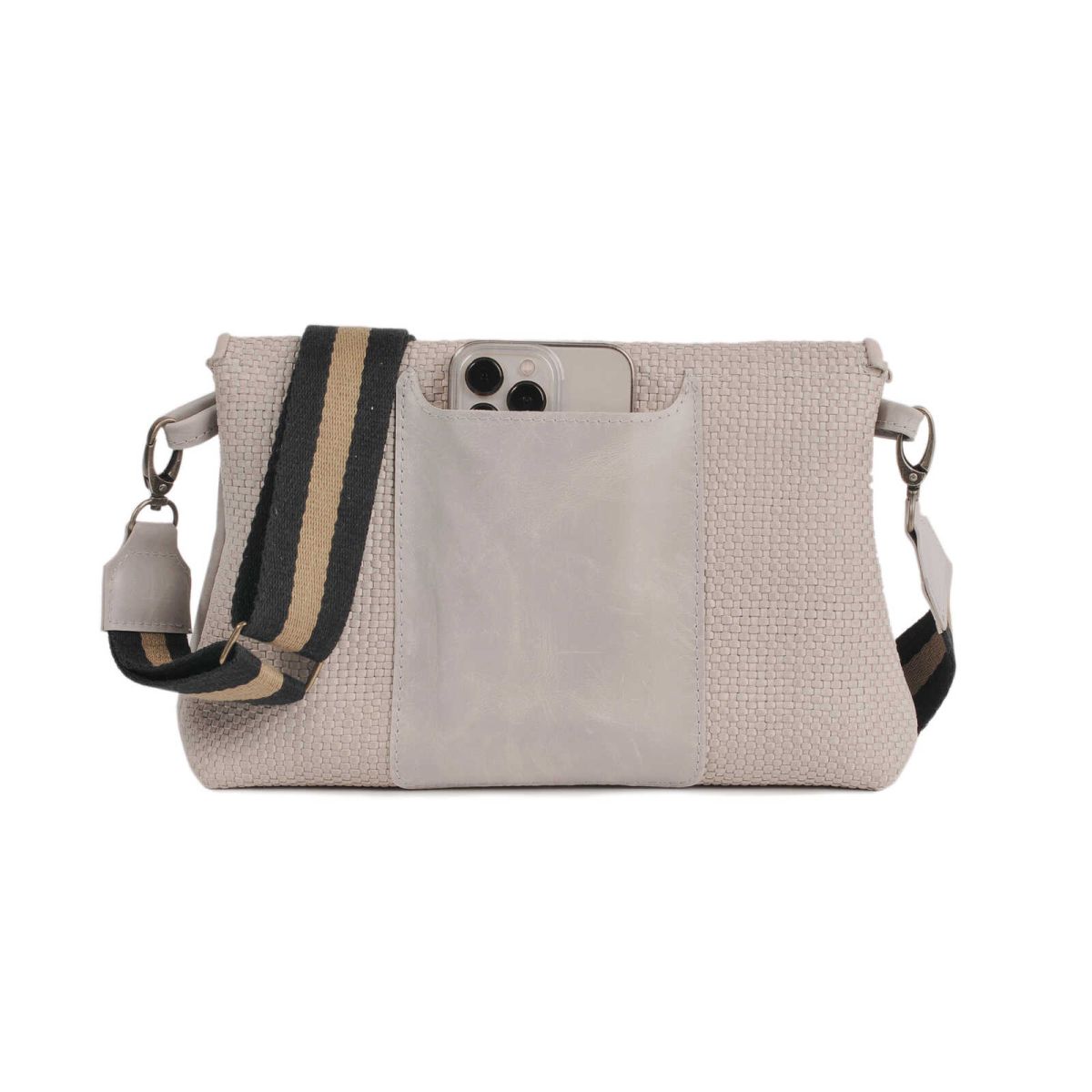 CROSSBODY BAG - sand woven - JULIA_02