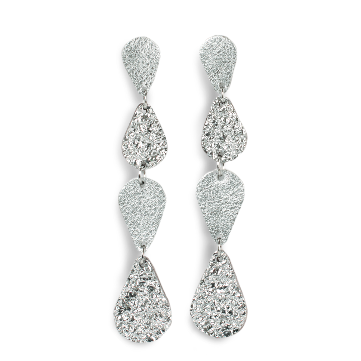 EARRING DROPS - silver shiny