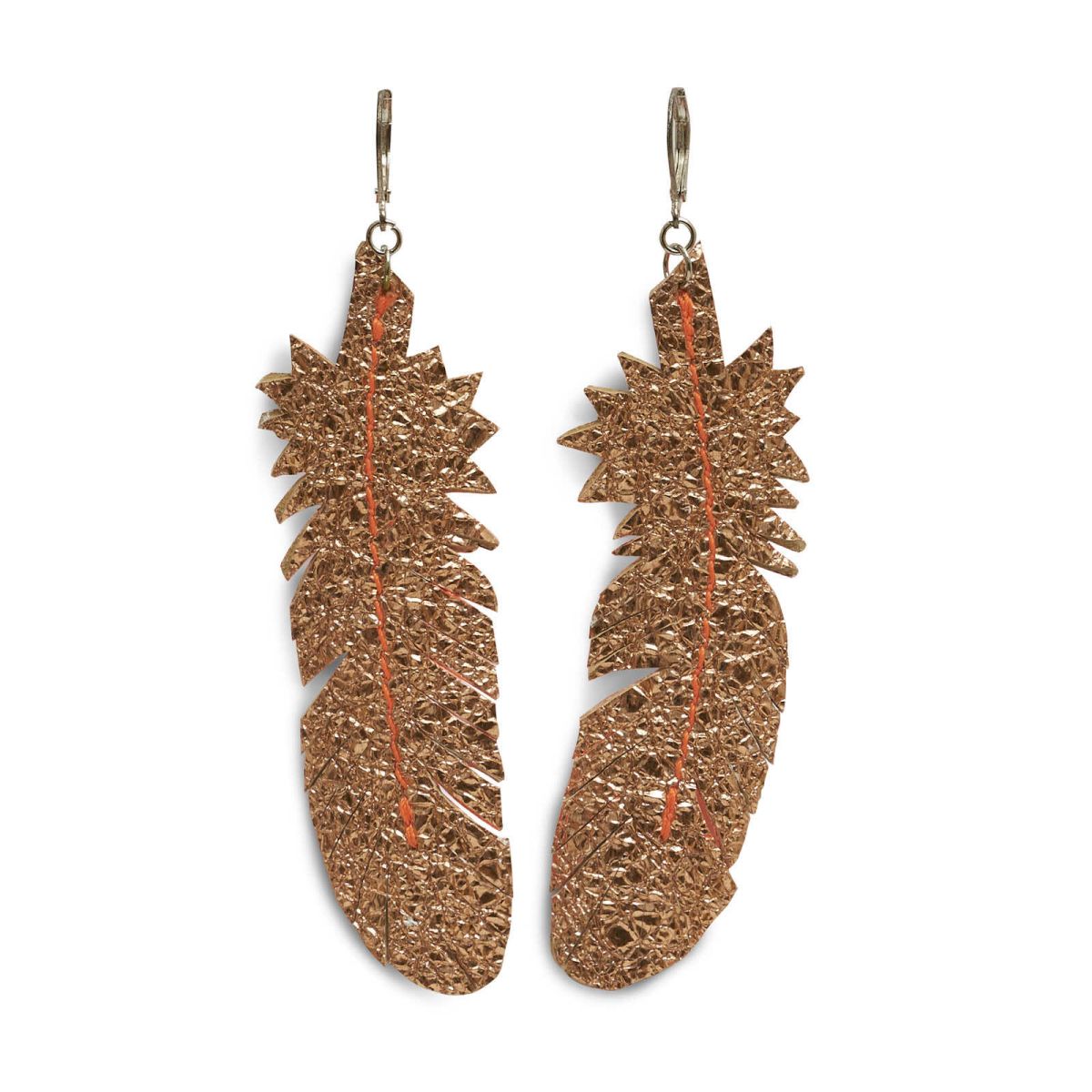 EARRING FEATHER - rosé rib_01