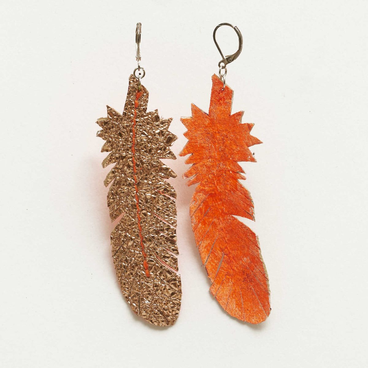 EARRING FEATHER - rosé rib_02