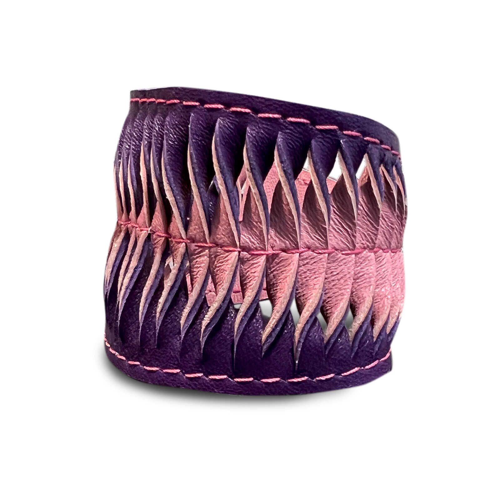 Armband | Leder | handgemacht von DONATA | lila & rosa